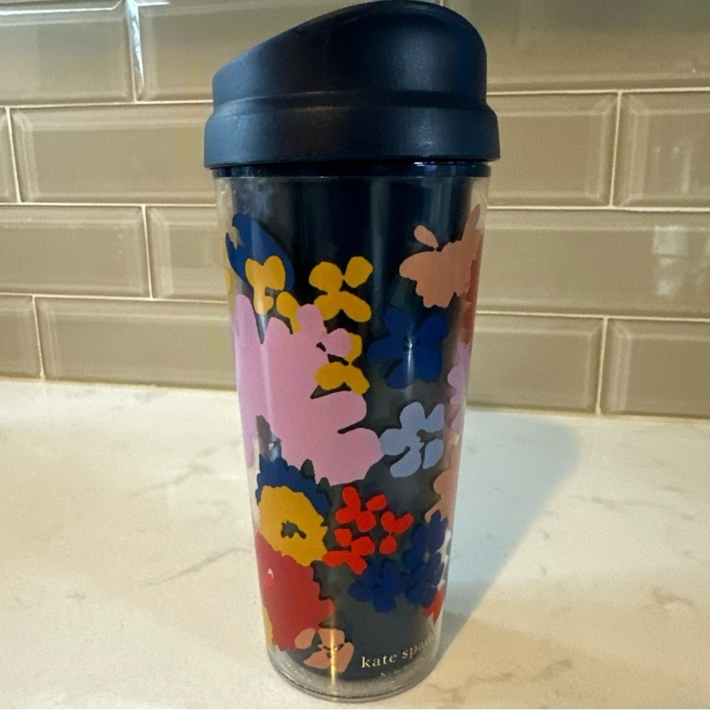 EUC Kate Spade New York Thermal Mug 16oz Swing‎ Flora Beverage Tumbler